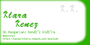 klara kenez business card